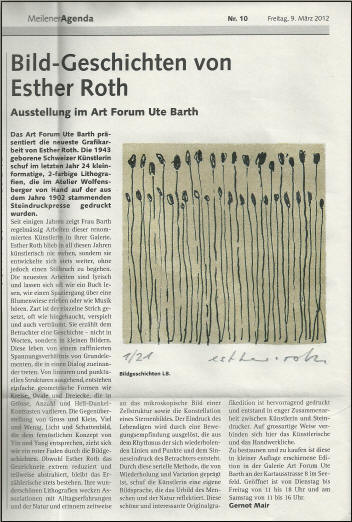 Gernot Mair zu Esther Roth Grafik Edition Mrz 2012